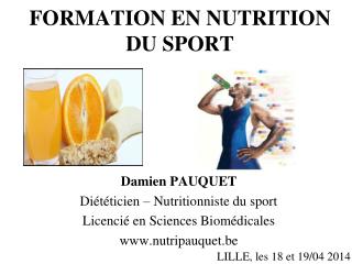 FORMATION EN NUTRITION DU SPORT