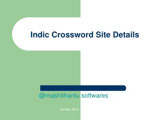 Indic Crossword Site Details