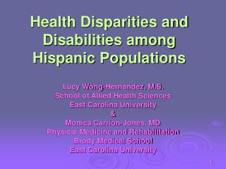 Health Disparities and Disabilities among Hispanic Populations