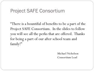 Project SAFE Consortium