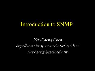 Introduction to SNMP