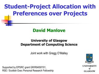Student-Project Allocation with Preferences over Projects