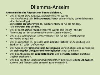 Dilemma-Anselm