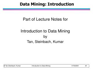 Data Mining: Introduction