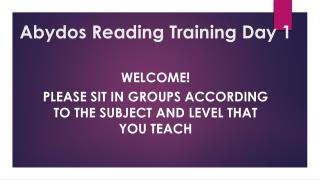 Abydos Reading Training Day 1
