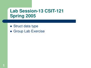 Lab Session-13 CSIT-121 Spring 2005