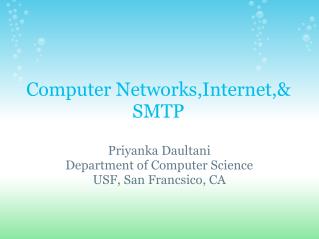 Computer Networks,Internet,&amp; SMTP