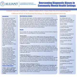 Overcoming Diagnostic Biases in Community Mental Health Settings