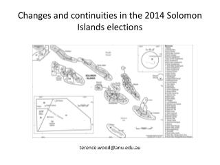 Changes and continuities in the 2014 Solomon Islands elections