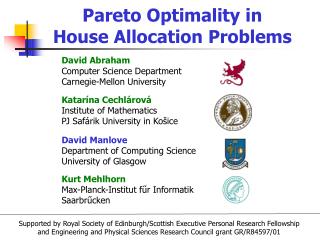 Pareto Optimality in House Allocation Problems