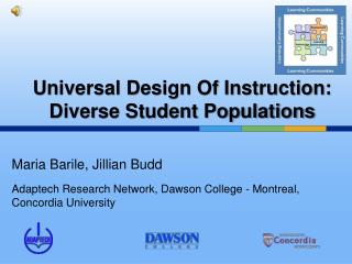 Universal Design Of Instruction: Diverse Student Populations