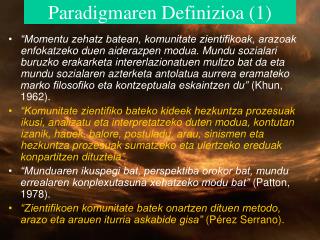 Paradigmaren Definizioa (1)