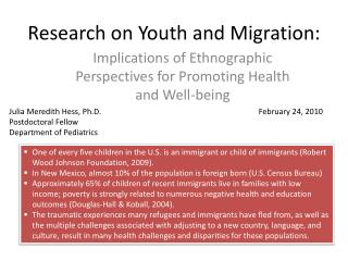Research on Youth and Migration: