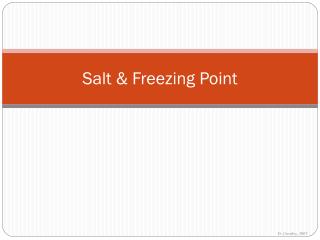 Salt &amp; Freezing Point