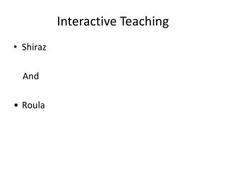 Interactive Teaching