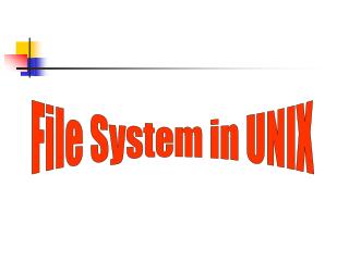 File System in UNIX