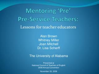 Mentoring ‘Pre’ Pre-Service Teachers: