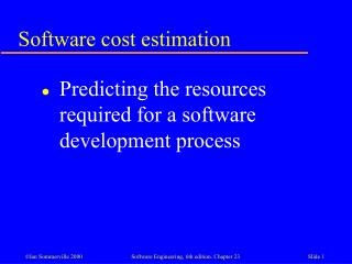 Software cost estimation