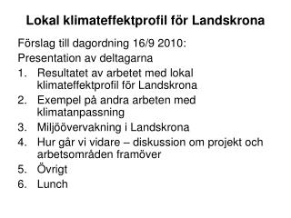 Lokal klimateffektprofil för Landskrona