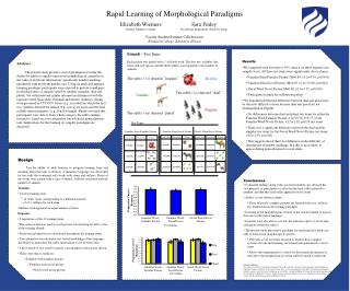 Rapid Learning of Morphological Paradigms