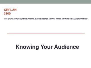 Knowing Your Audience