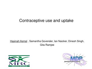 Contraceptive use and uptake