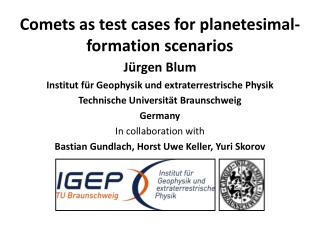 Comets as test cases for planetesimal -formation scenarios