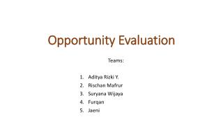Opportunity Evaluation