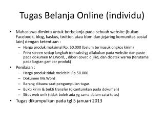 Tugas Belanja Online ( individu )