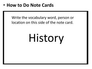 How to Do Note Cards