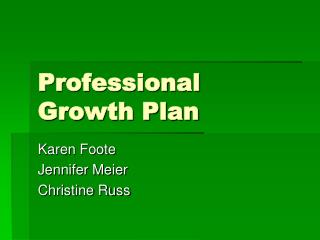 Professional Growth Plan