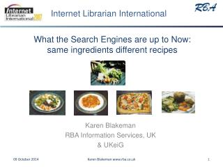 What the Search Engines are up to Now: same ingredients different recipes