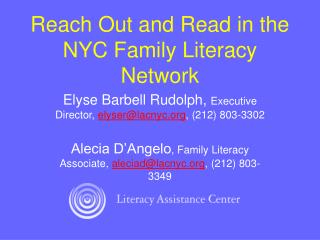 Reach Out and Read in the NYC Family Literacy Network