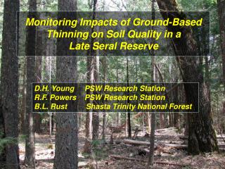 Monitoring Impacts of Ground-Based Thinning on Soil Quality in a Late Seral Reserve
