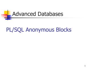 Advanced Databases