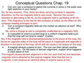 Conceptual Questions Chap. 19