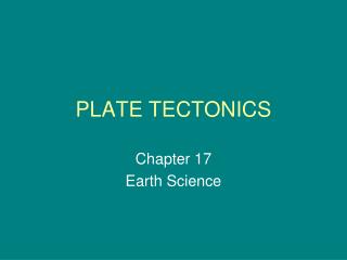 PLATE TECTONICS