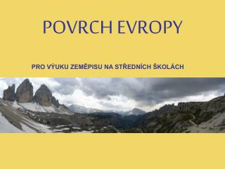 POVRCH EVROPY