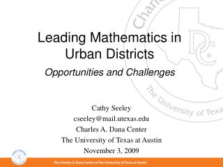 Leading Mathematics in Urban Districts