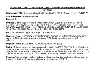 Project: IEEE P802.15 Working Group for Wireless Personal Area Networks (WPANS)