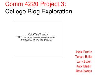 Comm 4220 Project 3: College Blog Exploration