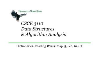 CSCE 3110 Data Structures &amp; Algorithm Analysis