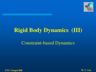 Rigid Body Dynamics (III) Constraint-based Dynamics