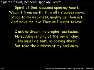 Spirit Of God, Descend Upon My Heart