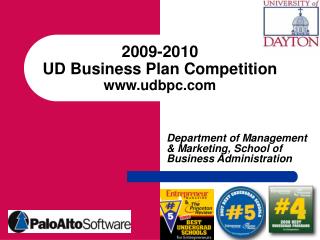 2009-2010 UD Business Plan Competition udbpc