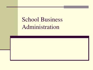 School Business Administration