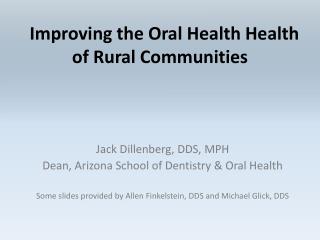 Improving the Oral Health Health of Rural Communities