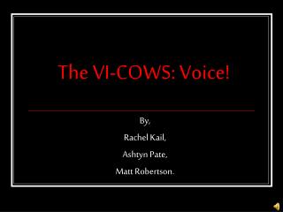 The VI-COWS: Voice!