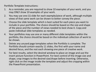 Portfolio Template Instructions:
