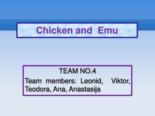 TEAM NO.4 Team members: Leonid, Viktor, Teodora, Ana, Anastasija